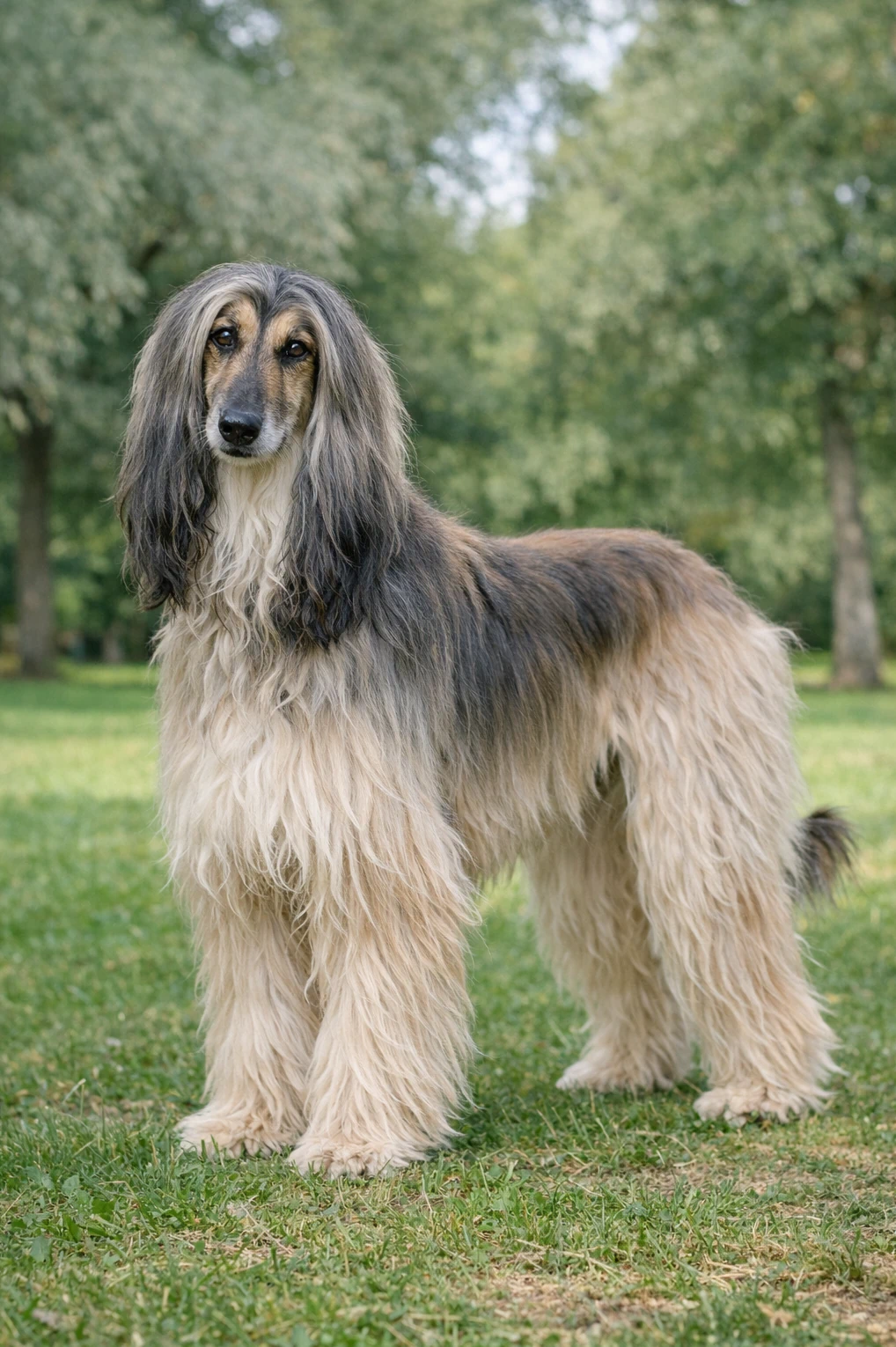 Afghan Hound in a park