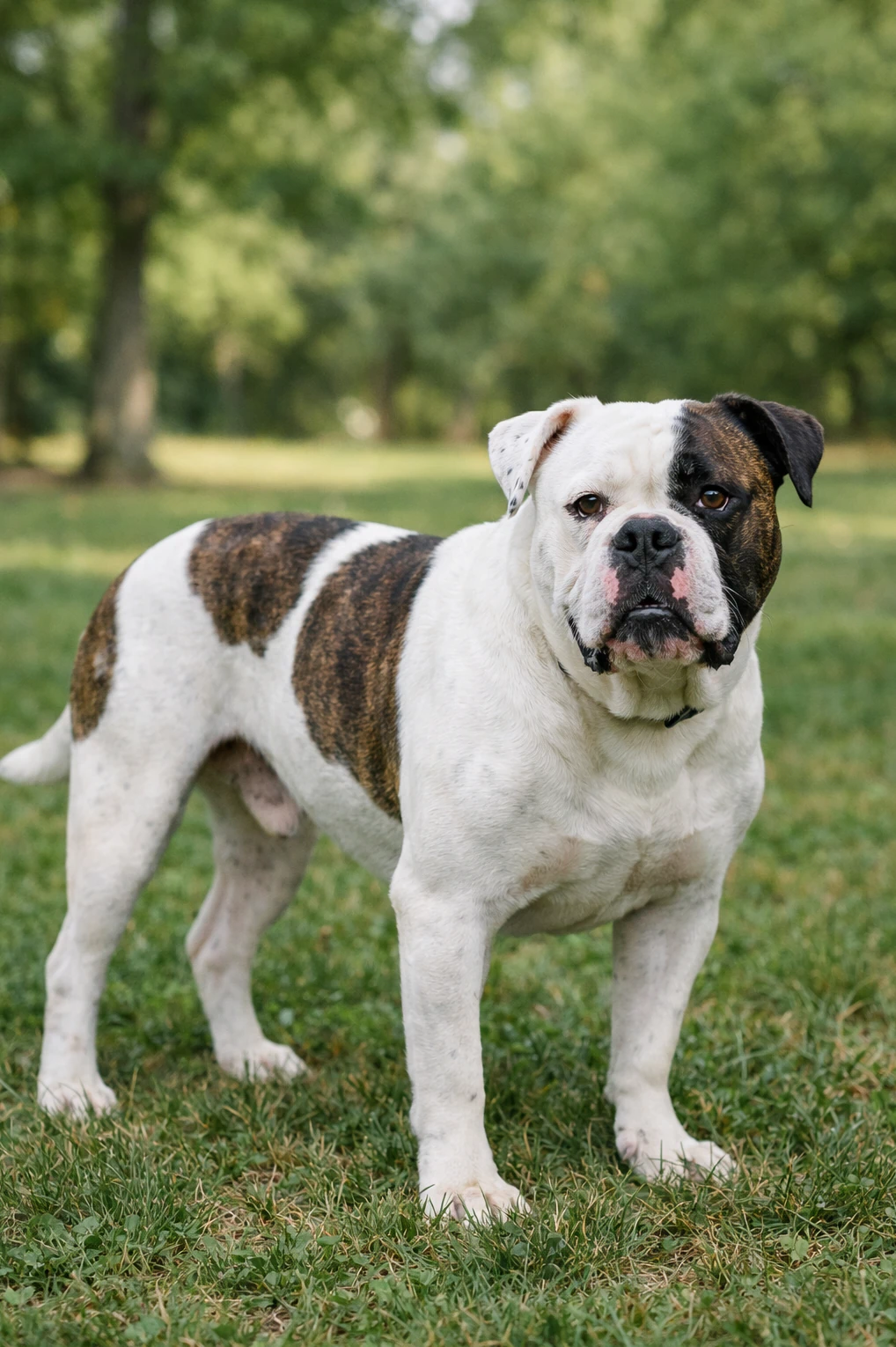 American Bulldog in a park