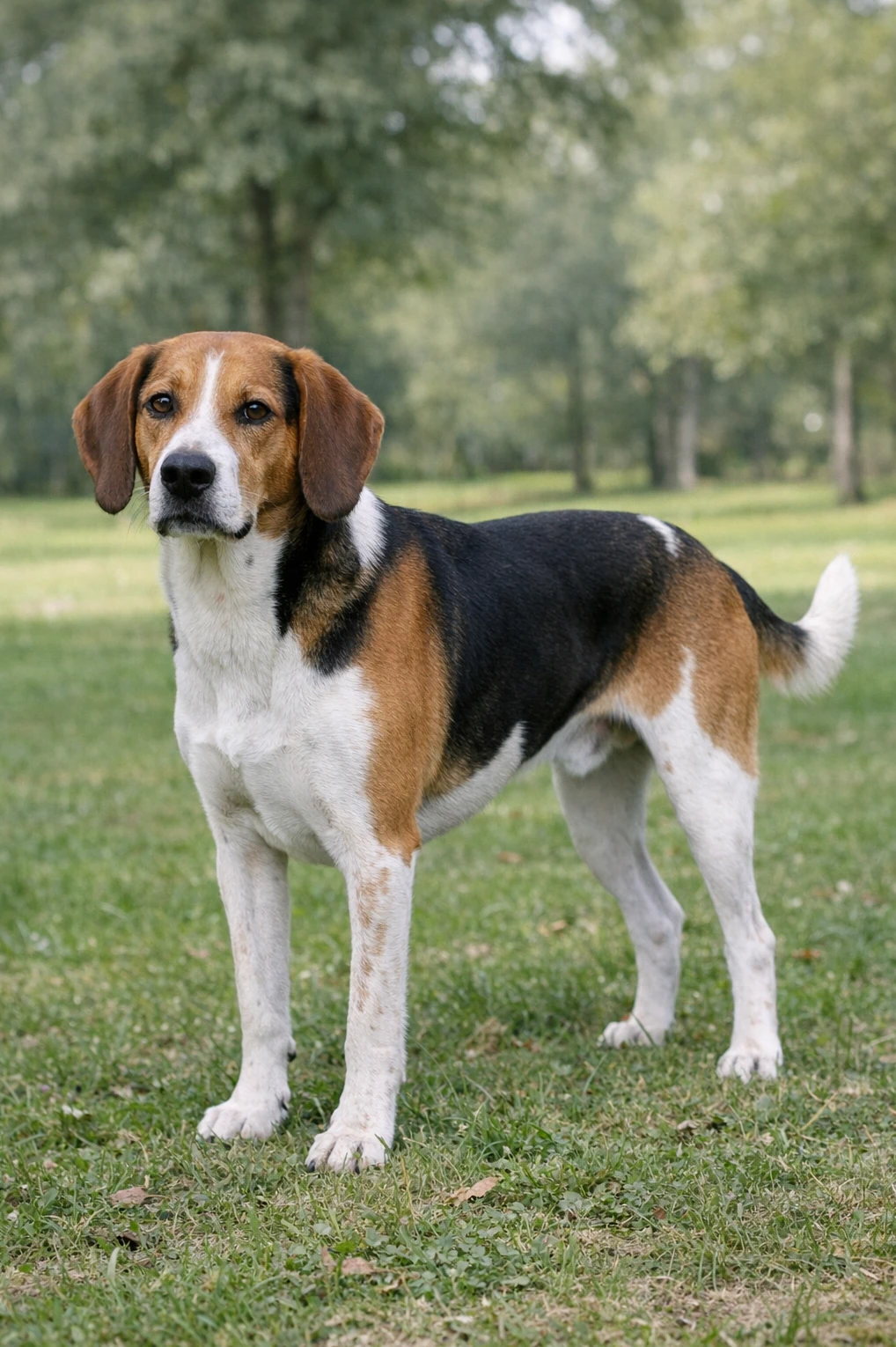 American Foxhound in a park