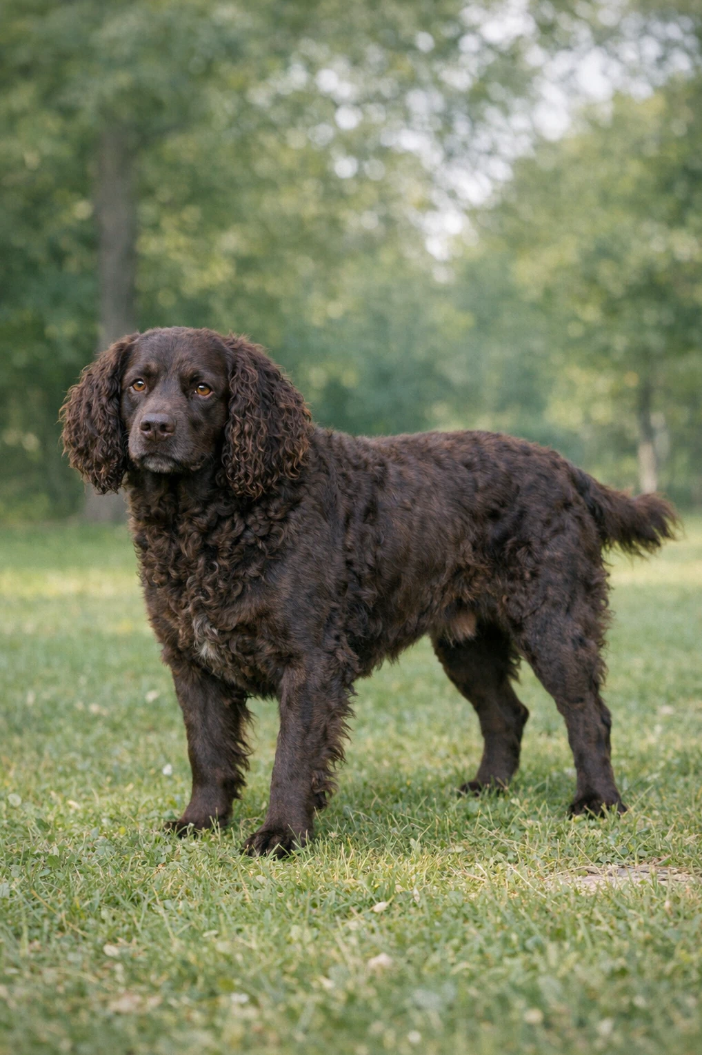 American Water Spaniel in a park