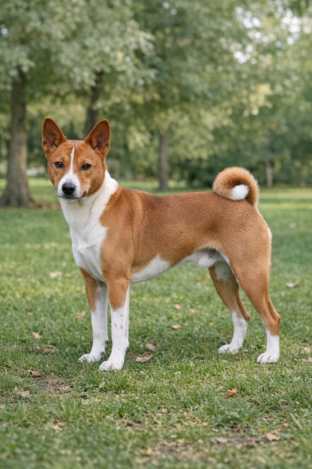 Basenji in a park