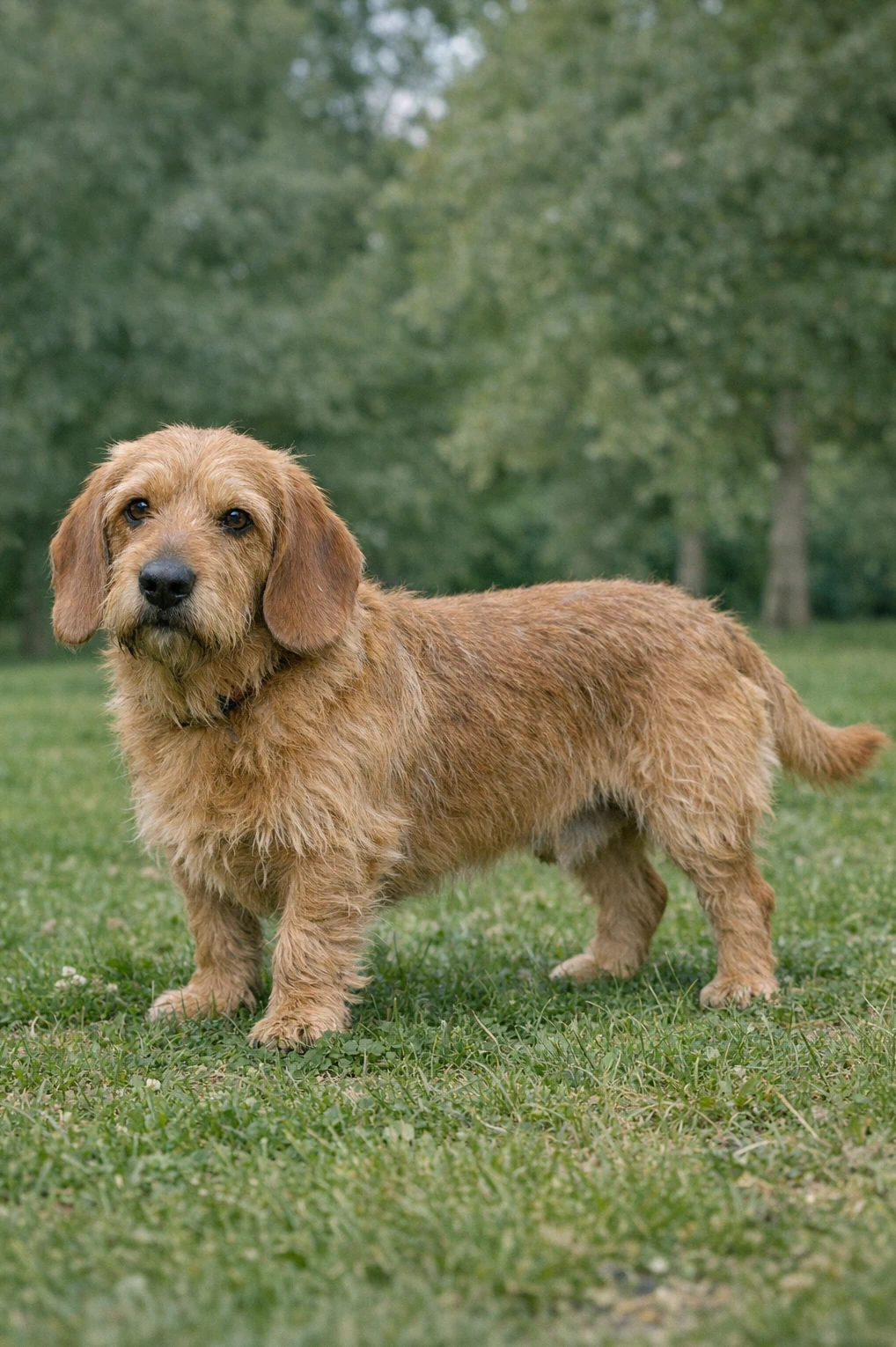 Basset Fauve de Bretagne in a park