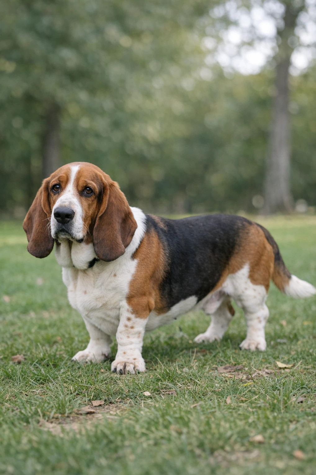Basset Hound in a park