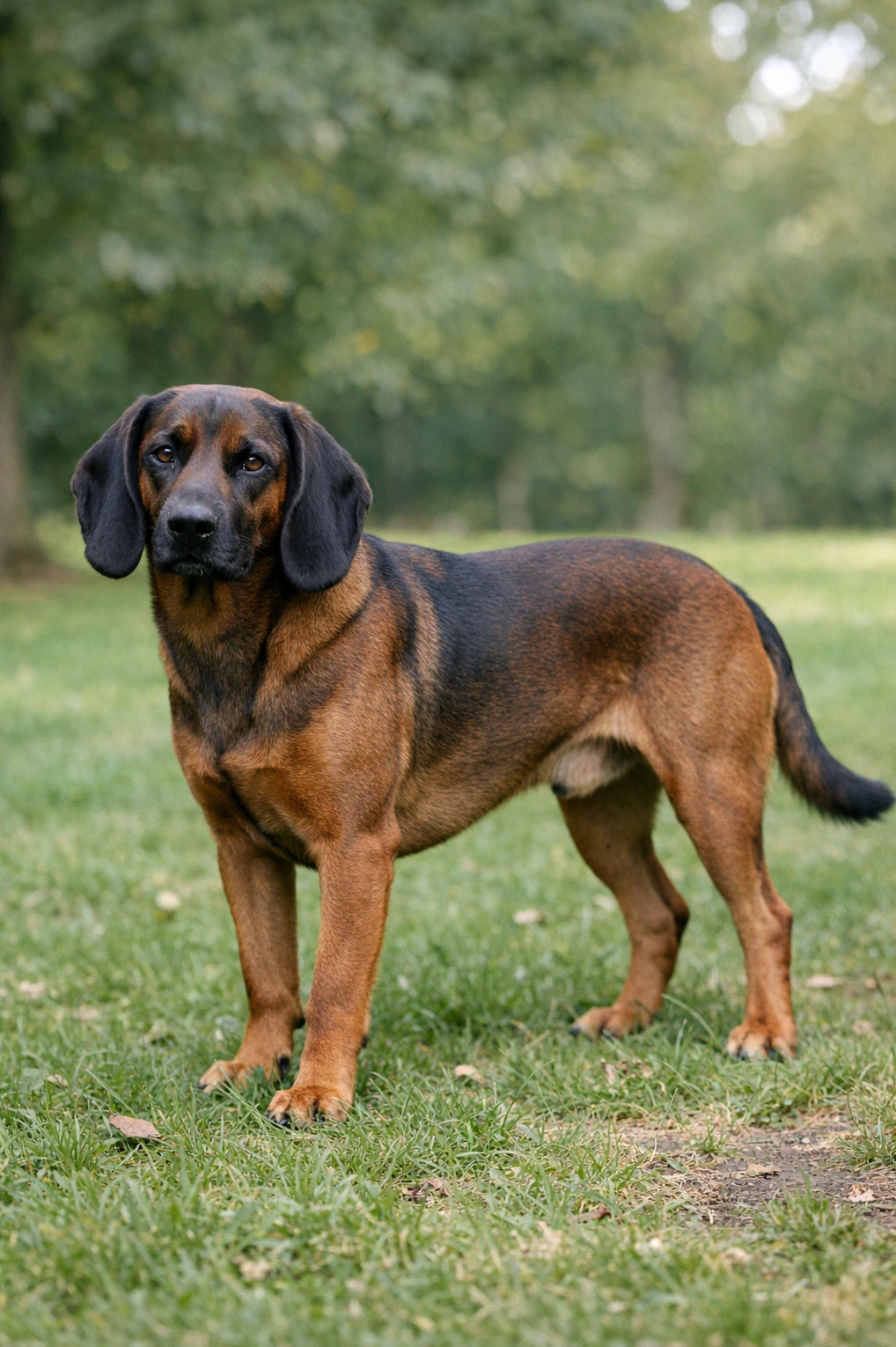 Bavarian Mountain Scent Hound in a park