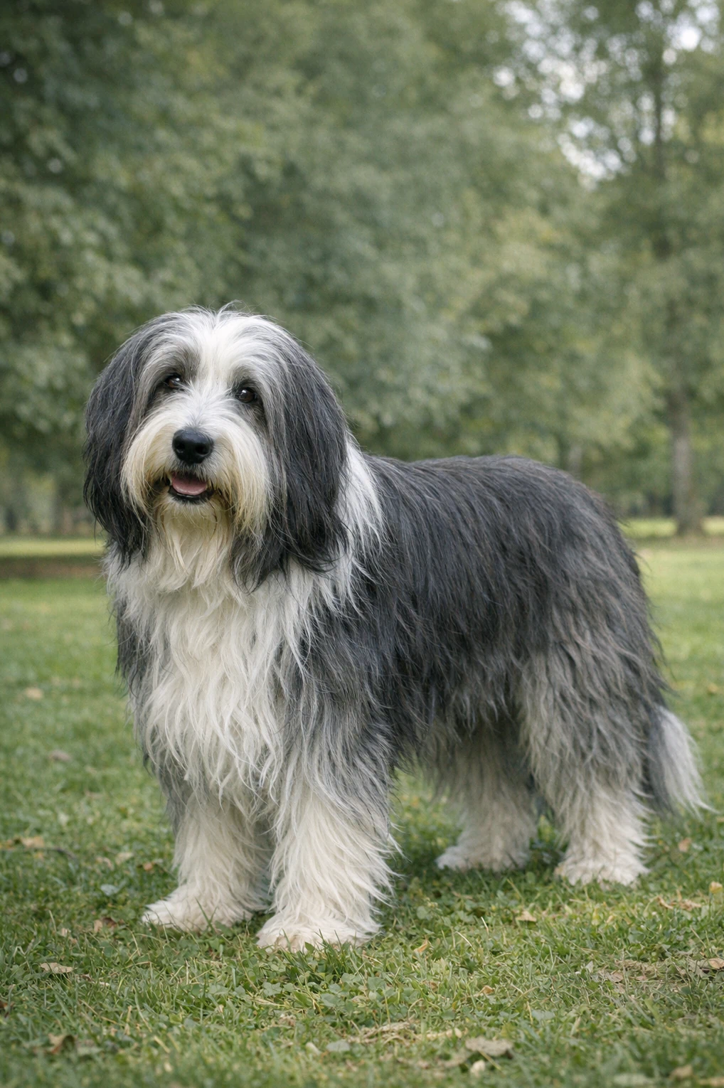 Bearded Collie in a park