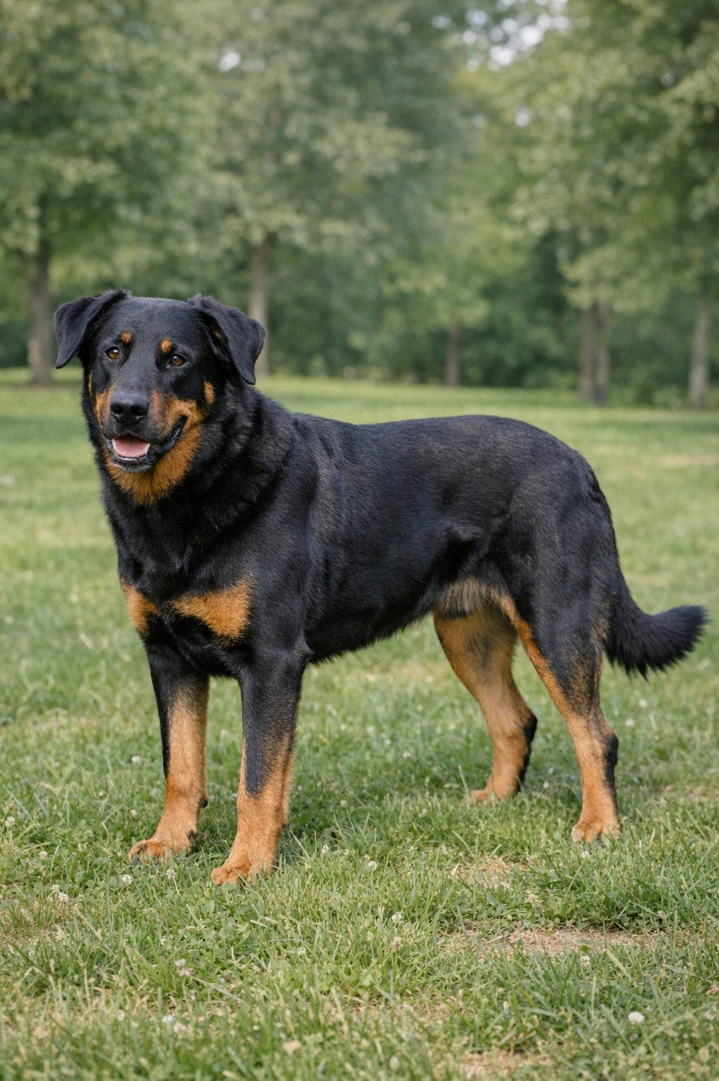 Beauceron in a park