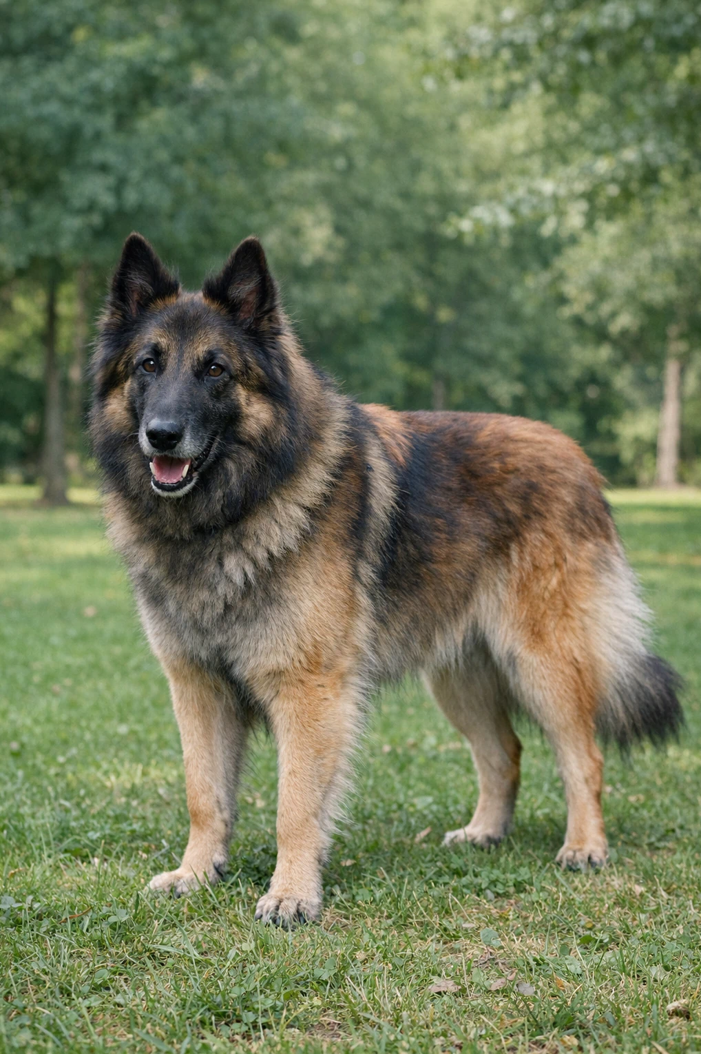 Belgian Tervuren in a park