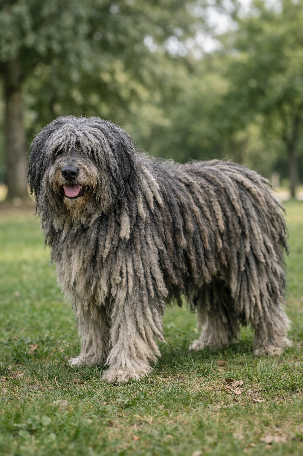Bergamasco Sheepdog in a park