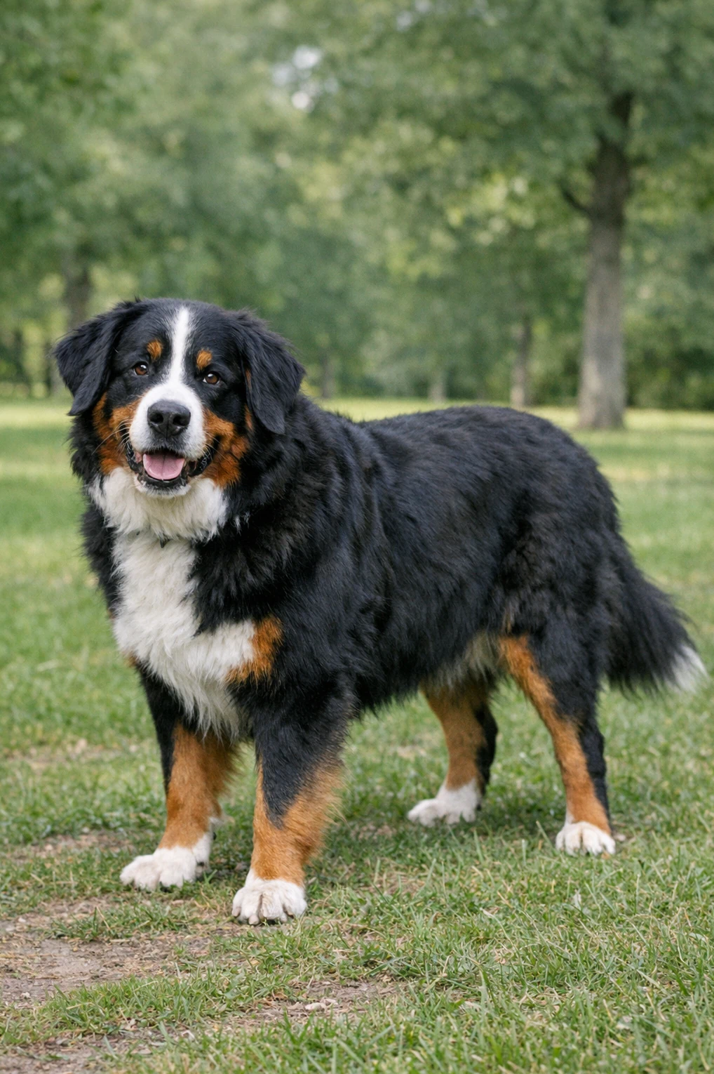 Bernese Mountain Dog in a park