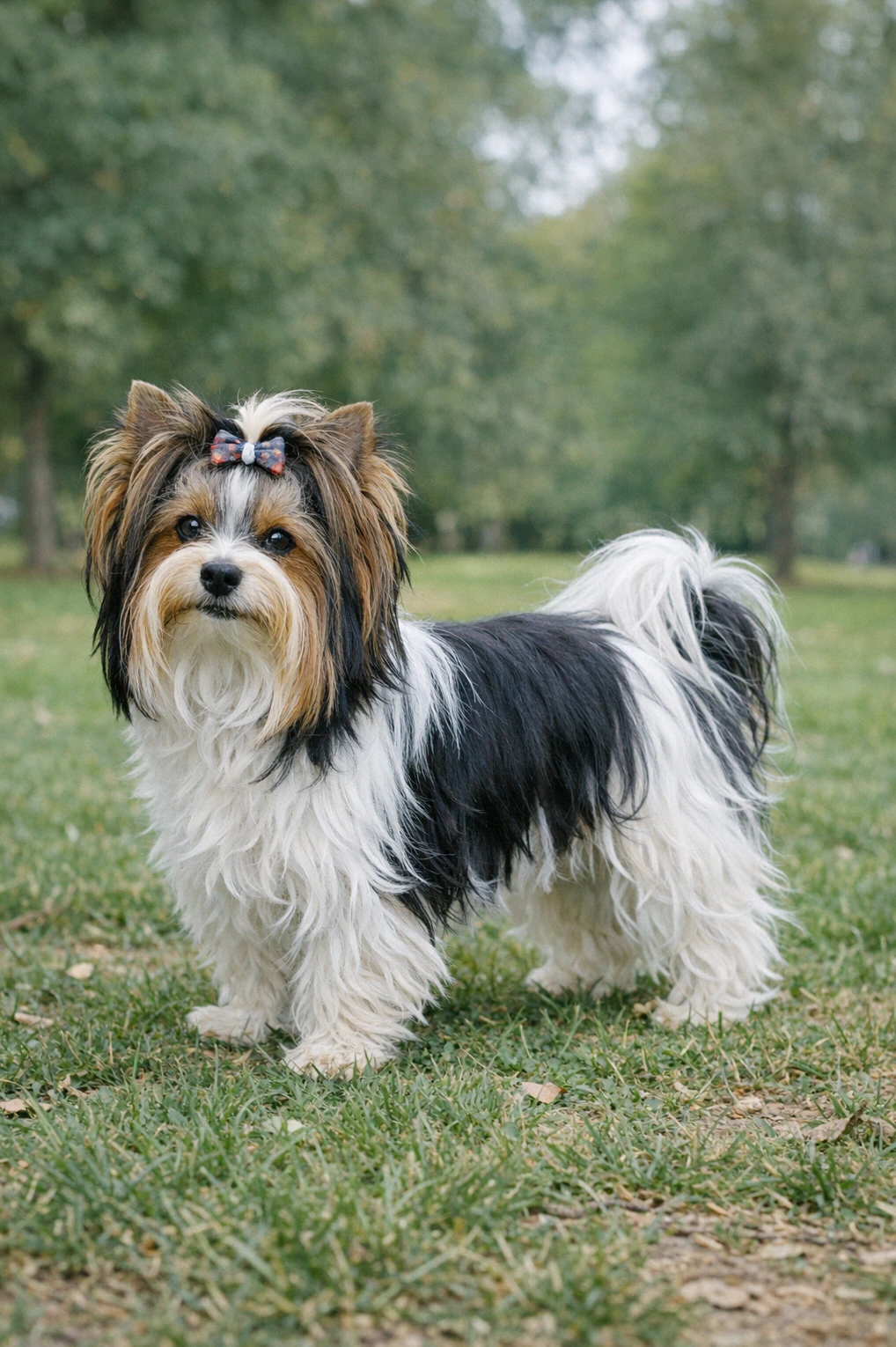 Biewer Terrier in a park