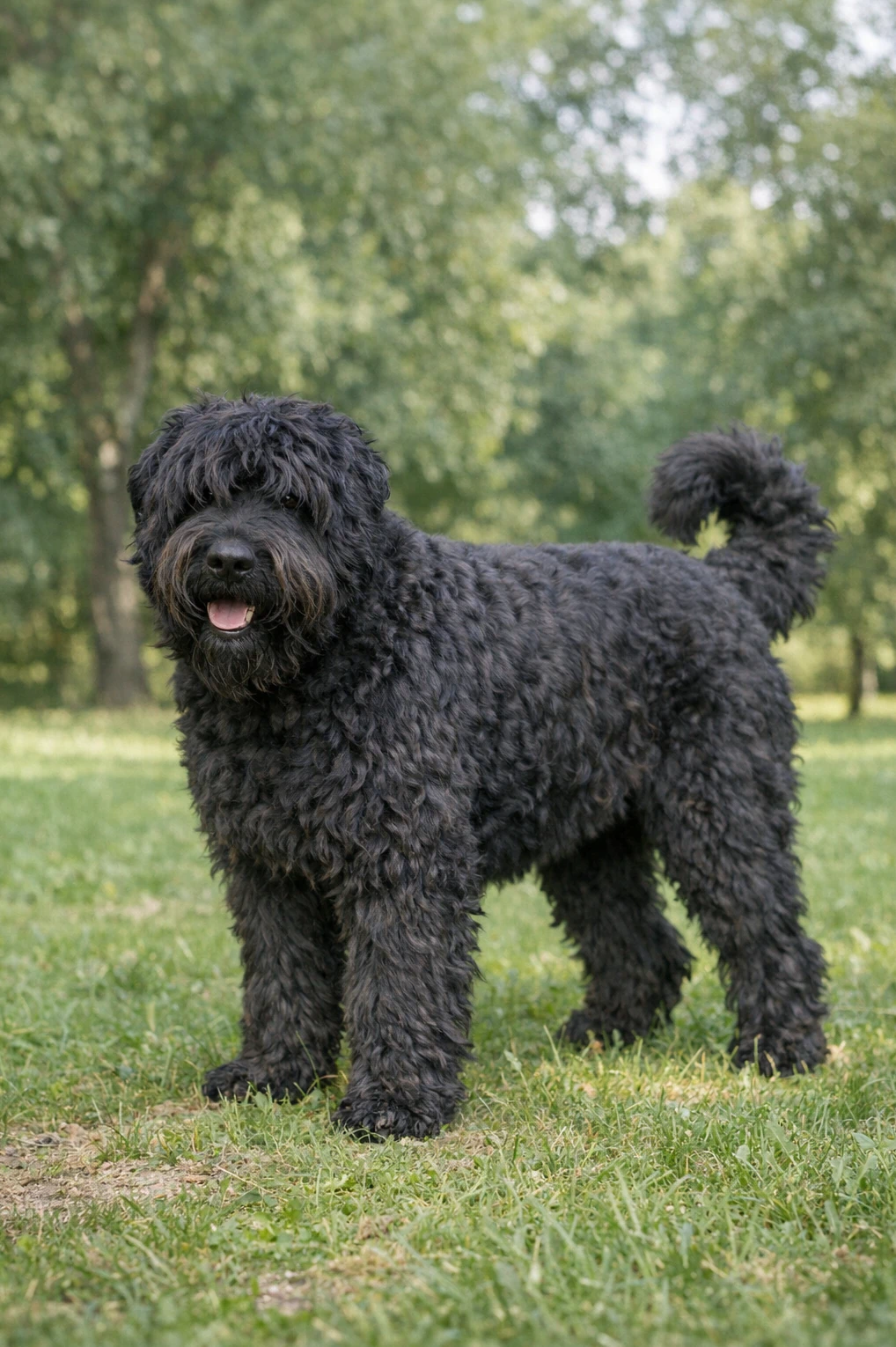 Black Russian Terrier in a park