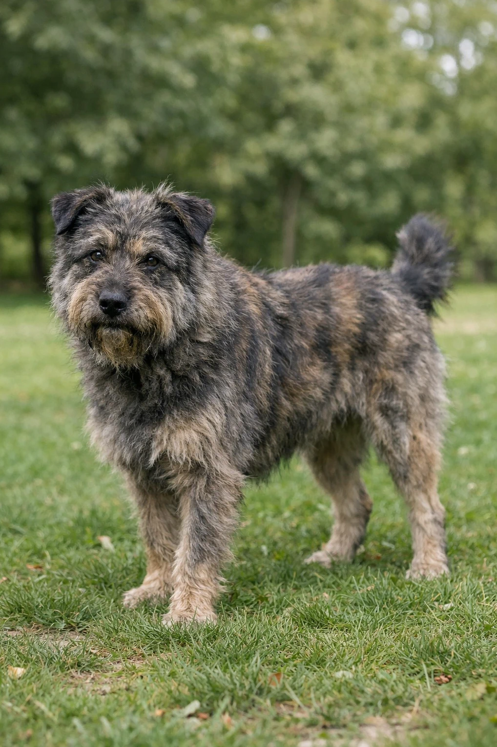 Bouvier des Ardennes in a park
