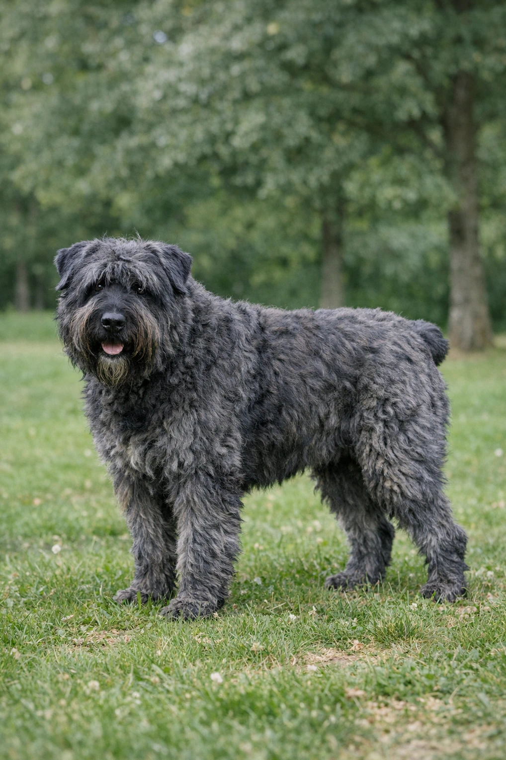 Bouvier des Flandres in a park