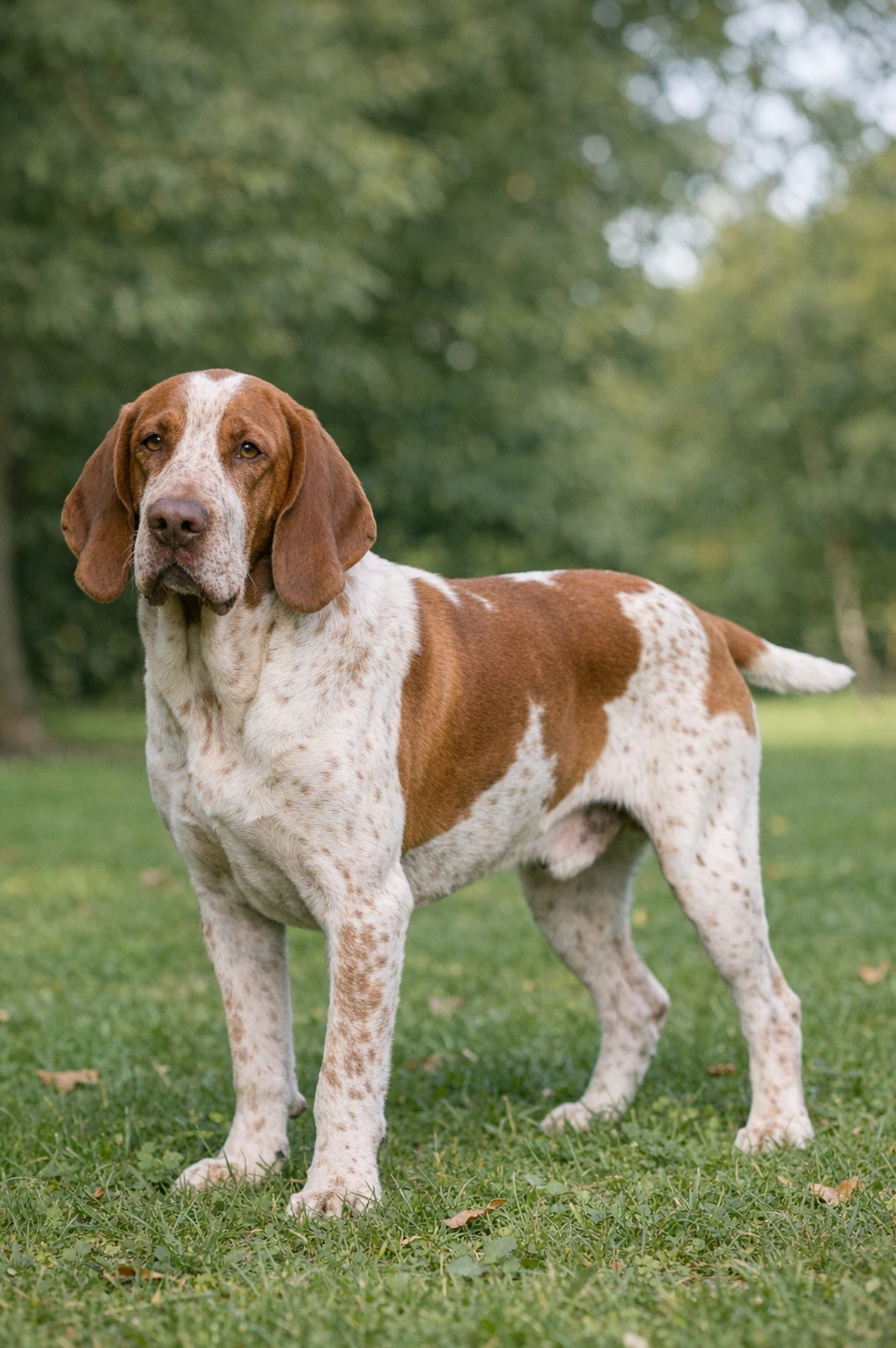 Bracco Italiano in a park