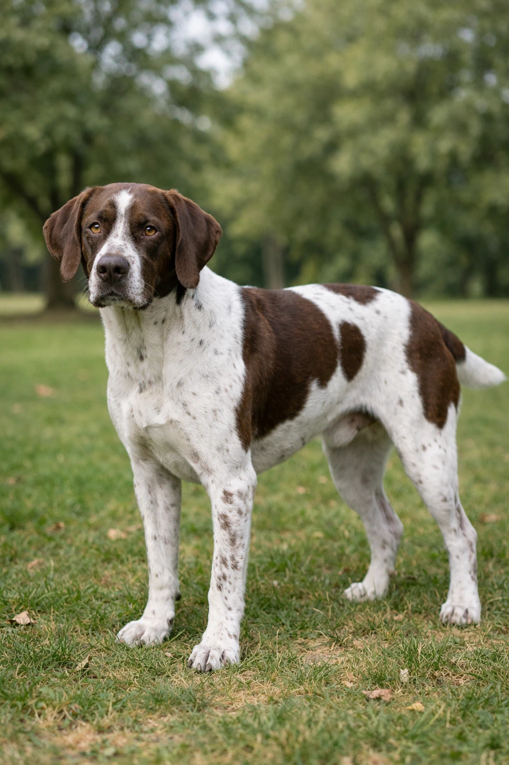 Braque Francais Pyrenean in a park