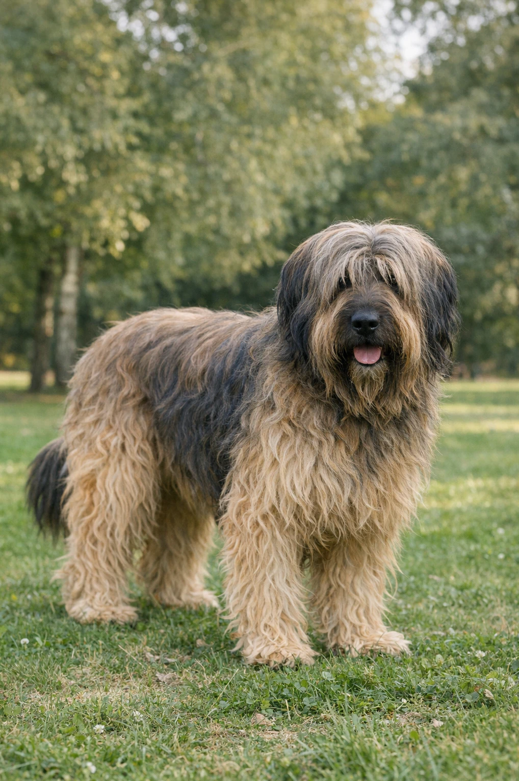 Briard in a park