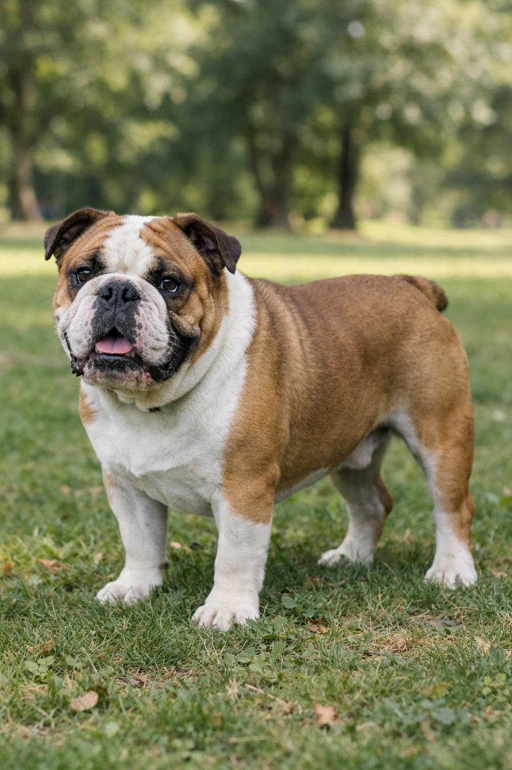 Bulldog in a park