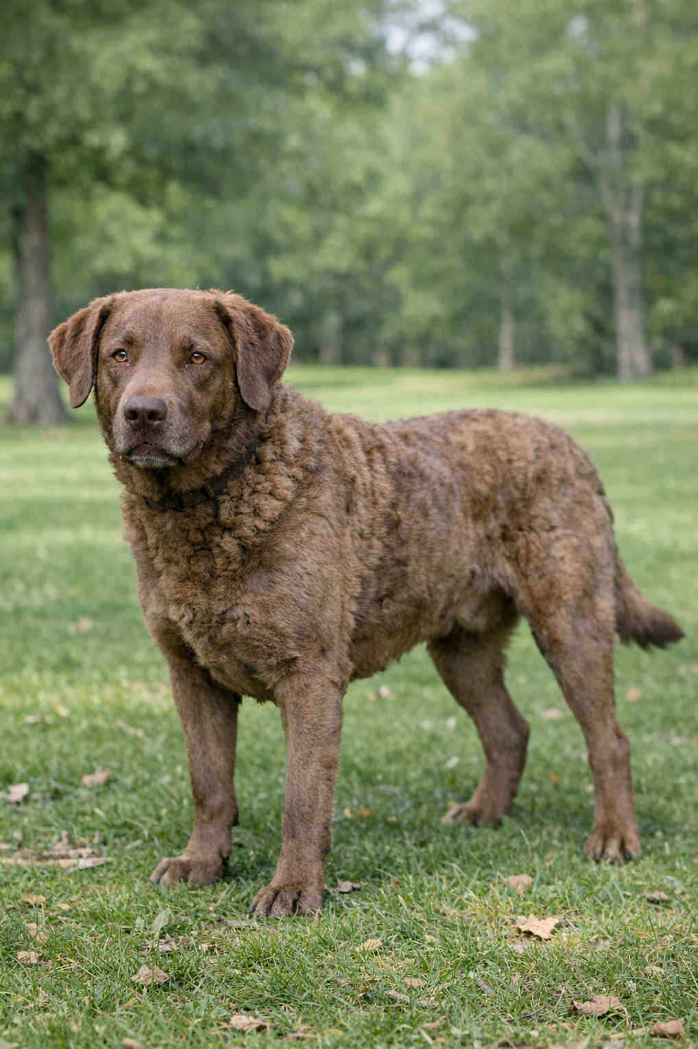 Chesapeake Bay Retriever in a park