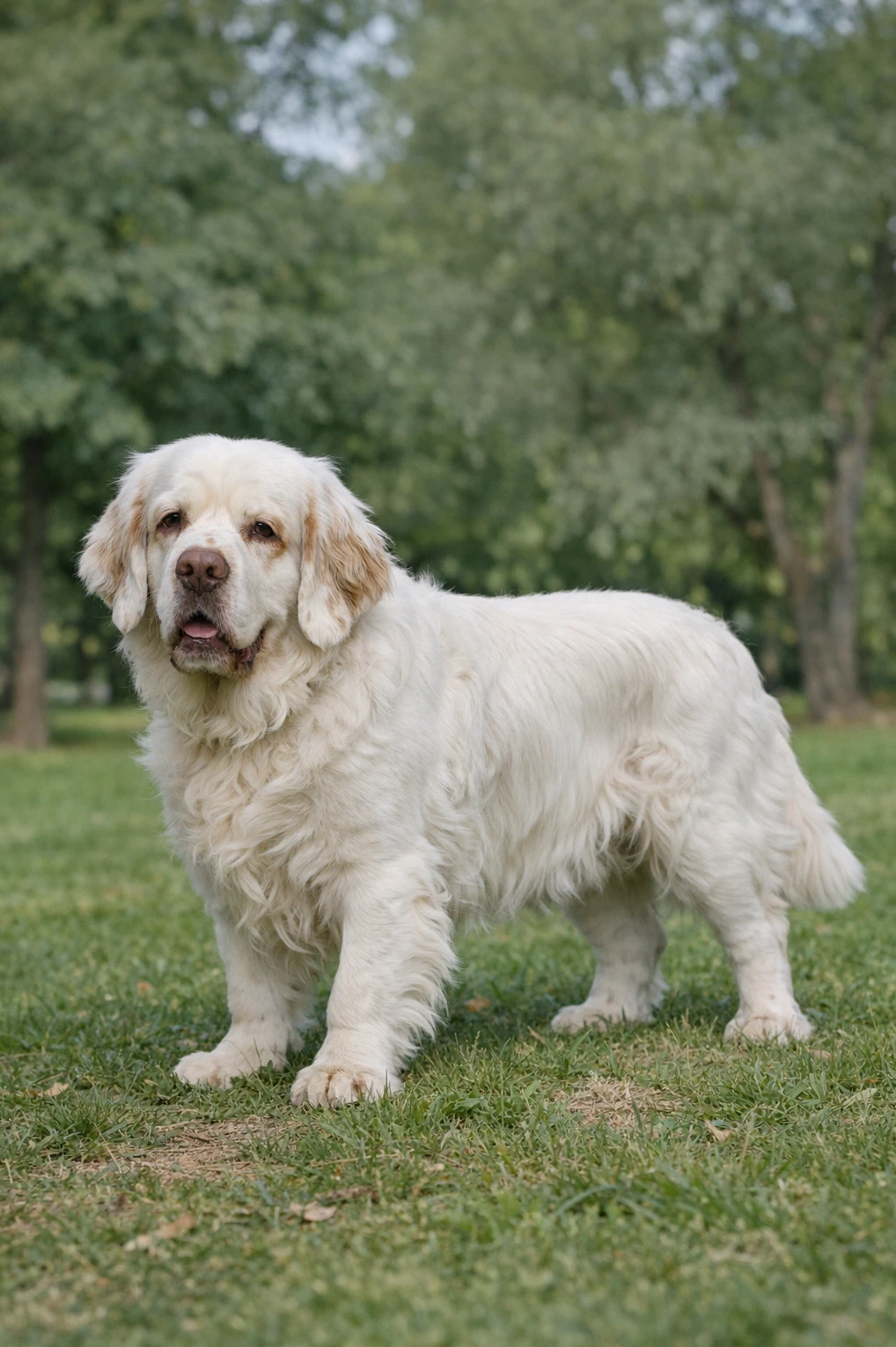 Clumber Spaniel in a park