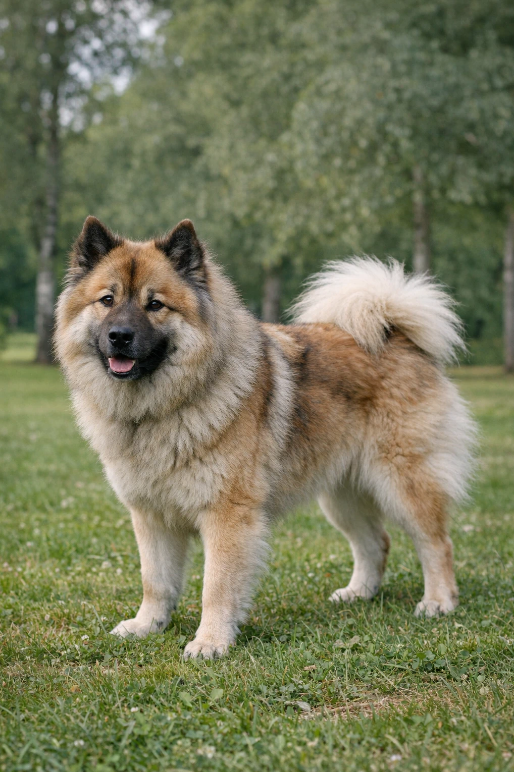 Eurasier in a park