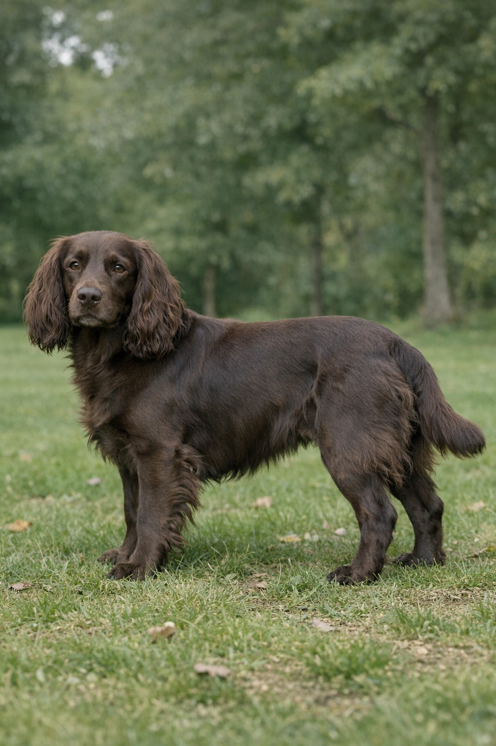 Field Spaniel in a park