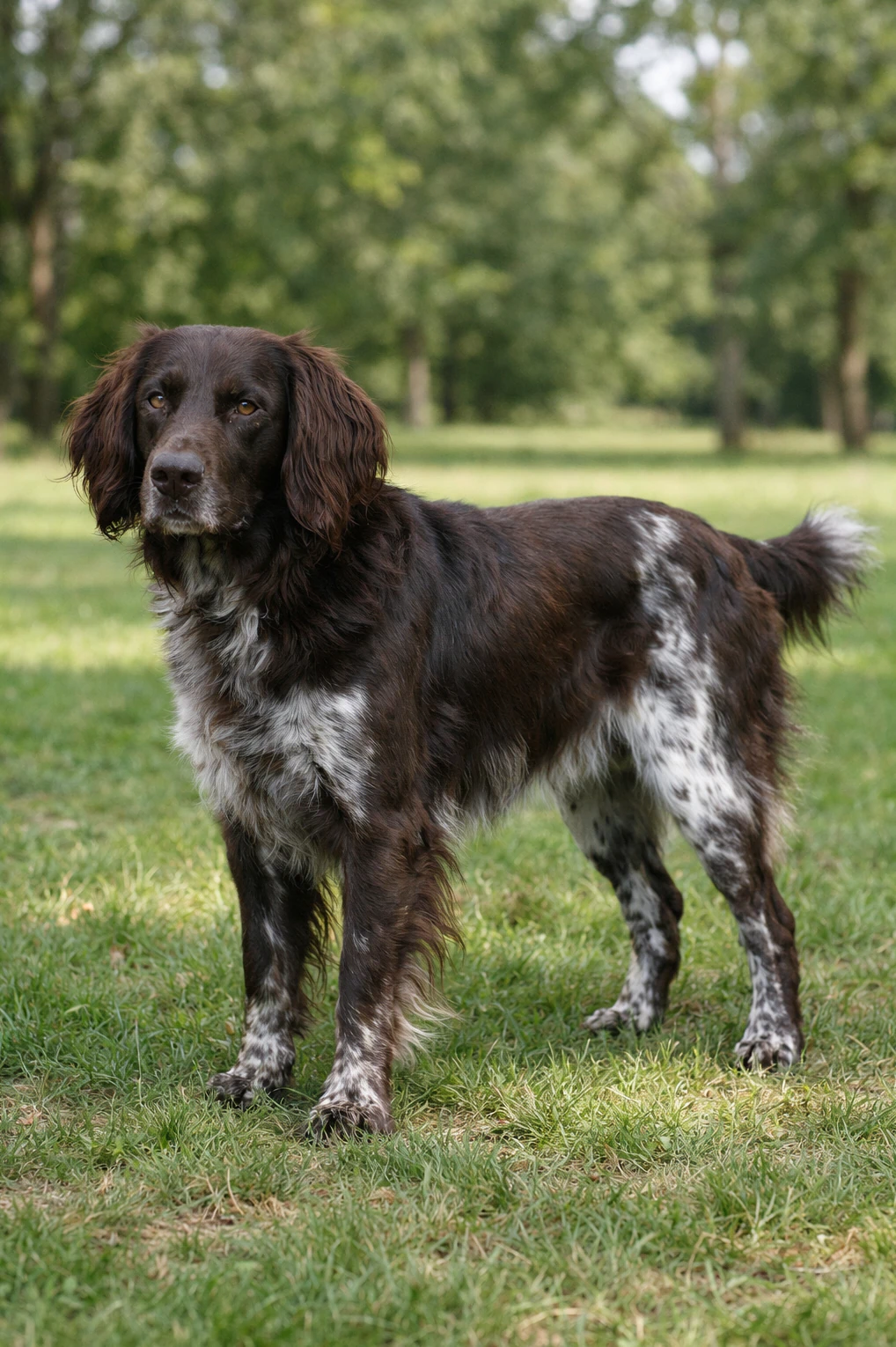 German Longhaired Pointer in a park