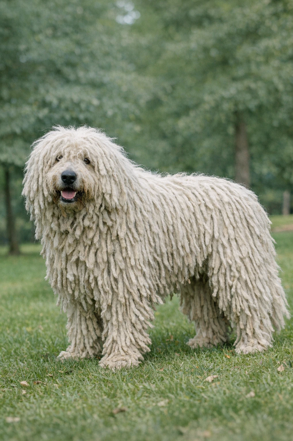 Komondor in a park