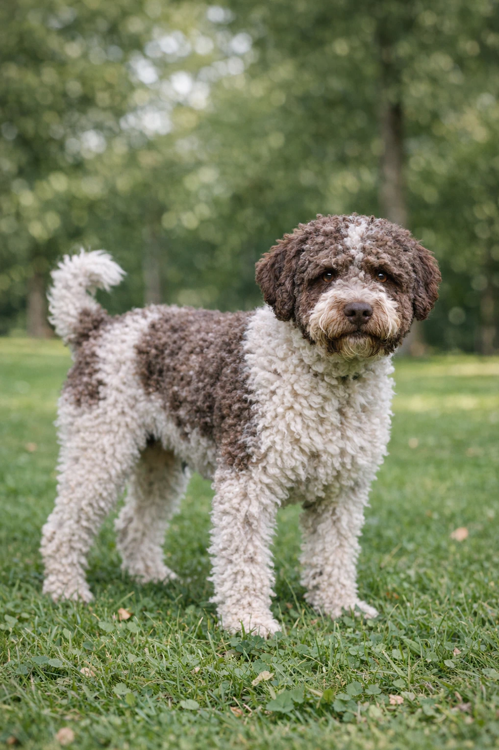 Lagotto Romagnolo in a park