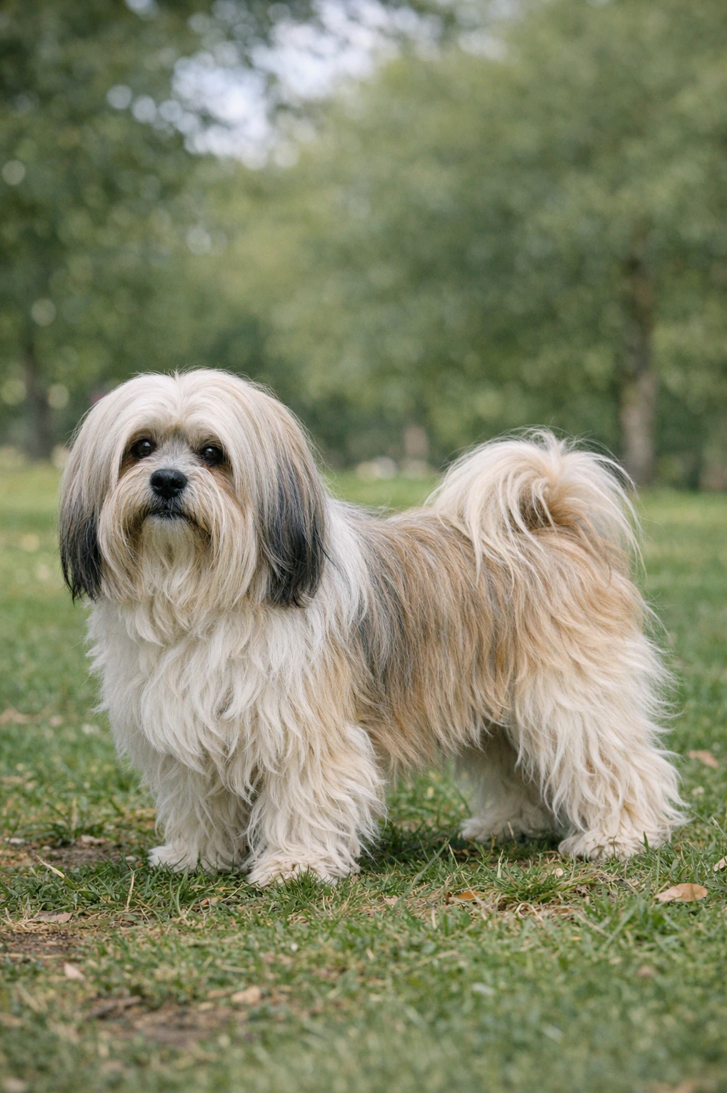 Lhasa Apso in a park