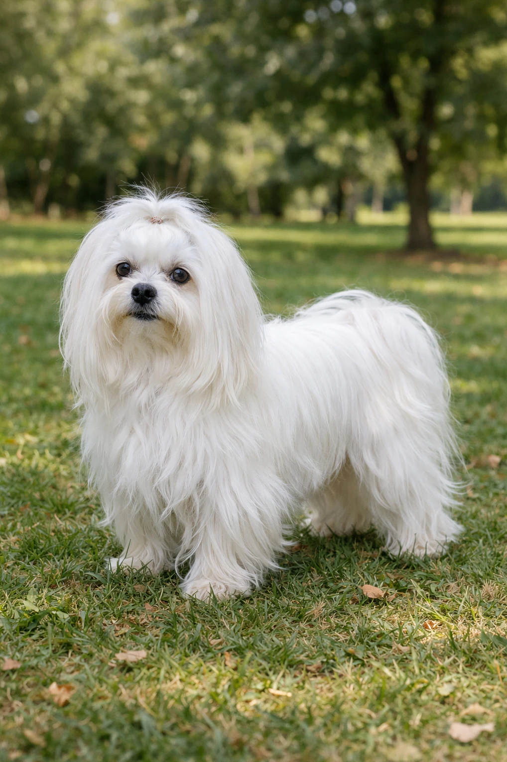 Maltese in a park