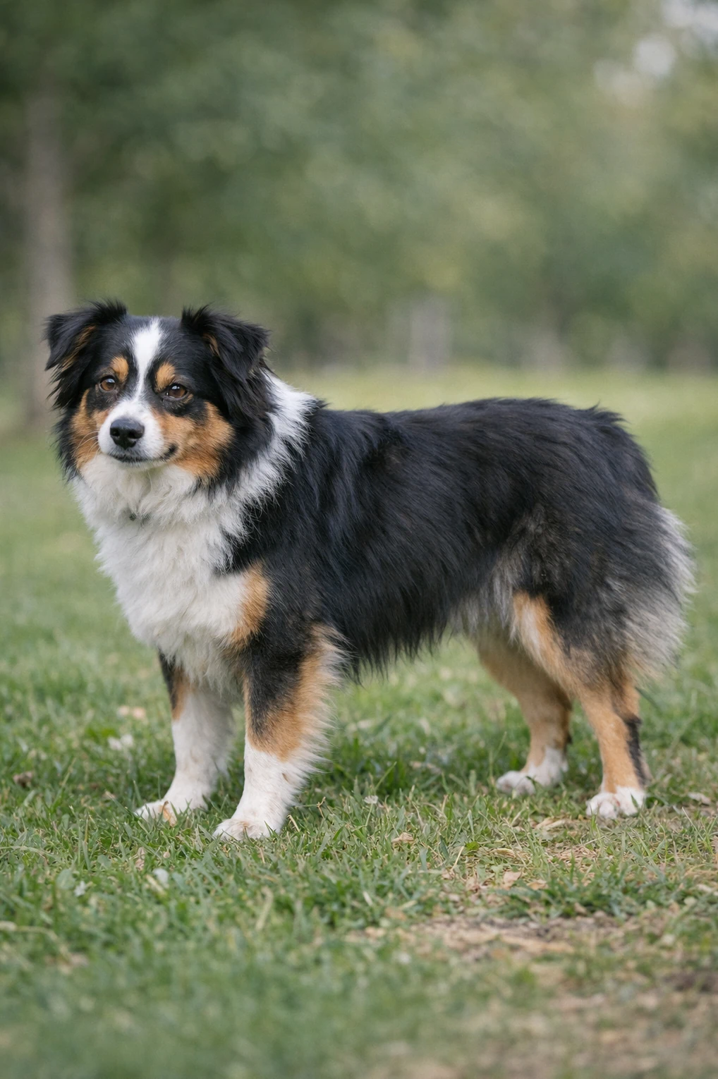 Miniature American Shepherd in a park