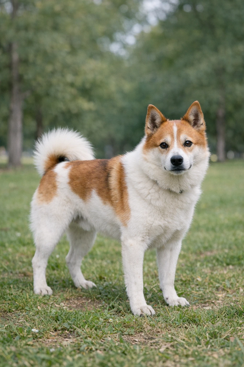 Norrbottenspets in a park