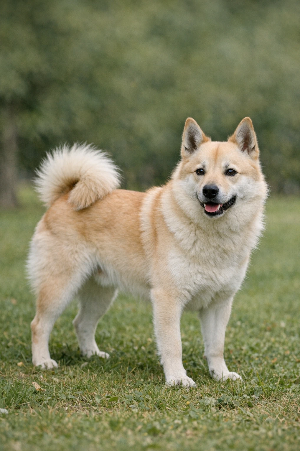 Norwegian Buhund in a park