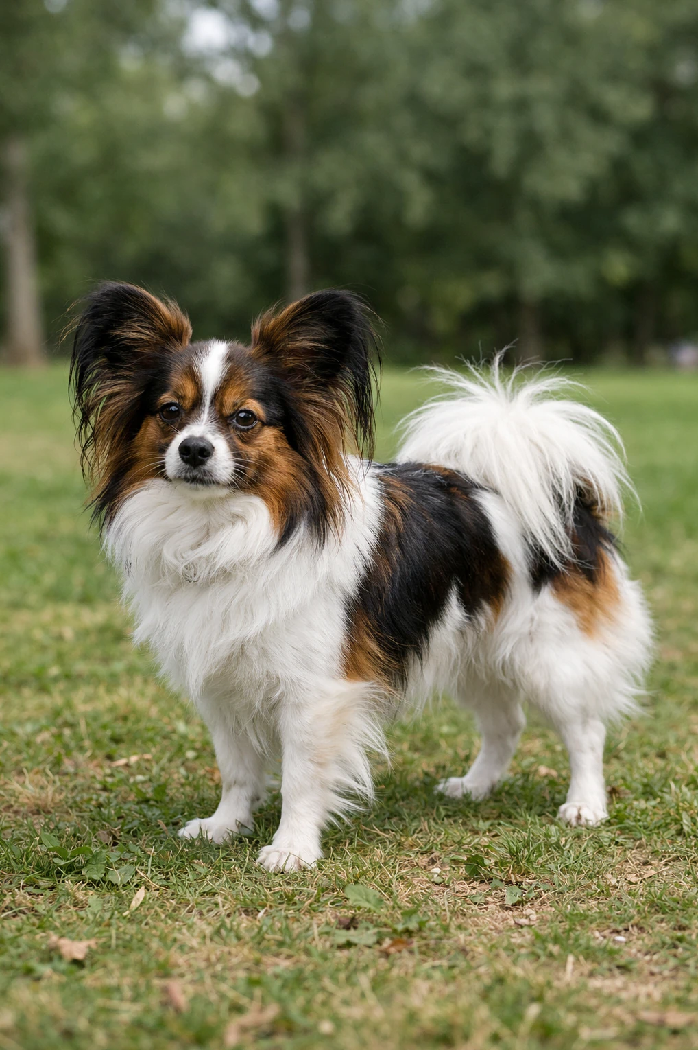Papillon in a park