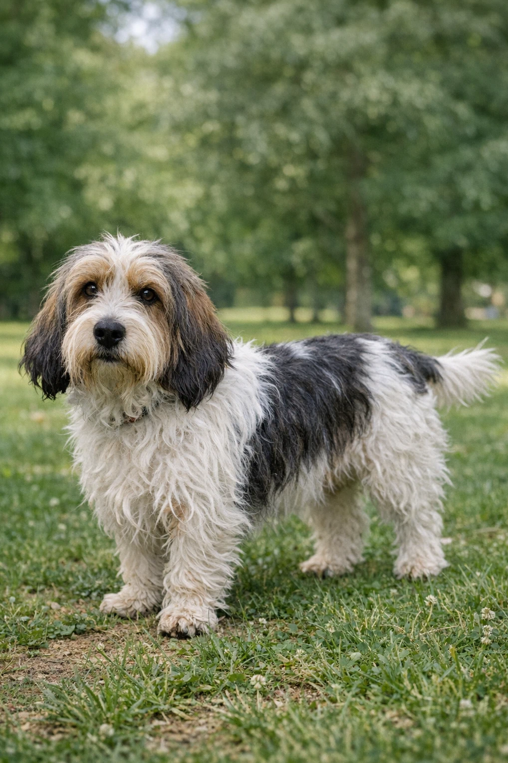 Petit Basset Griffon Vendéen in a park