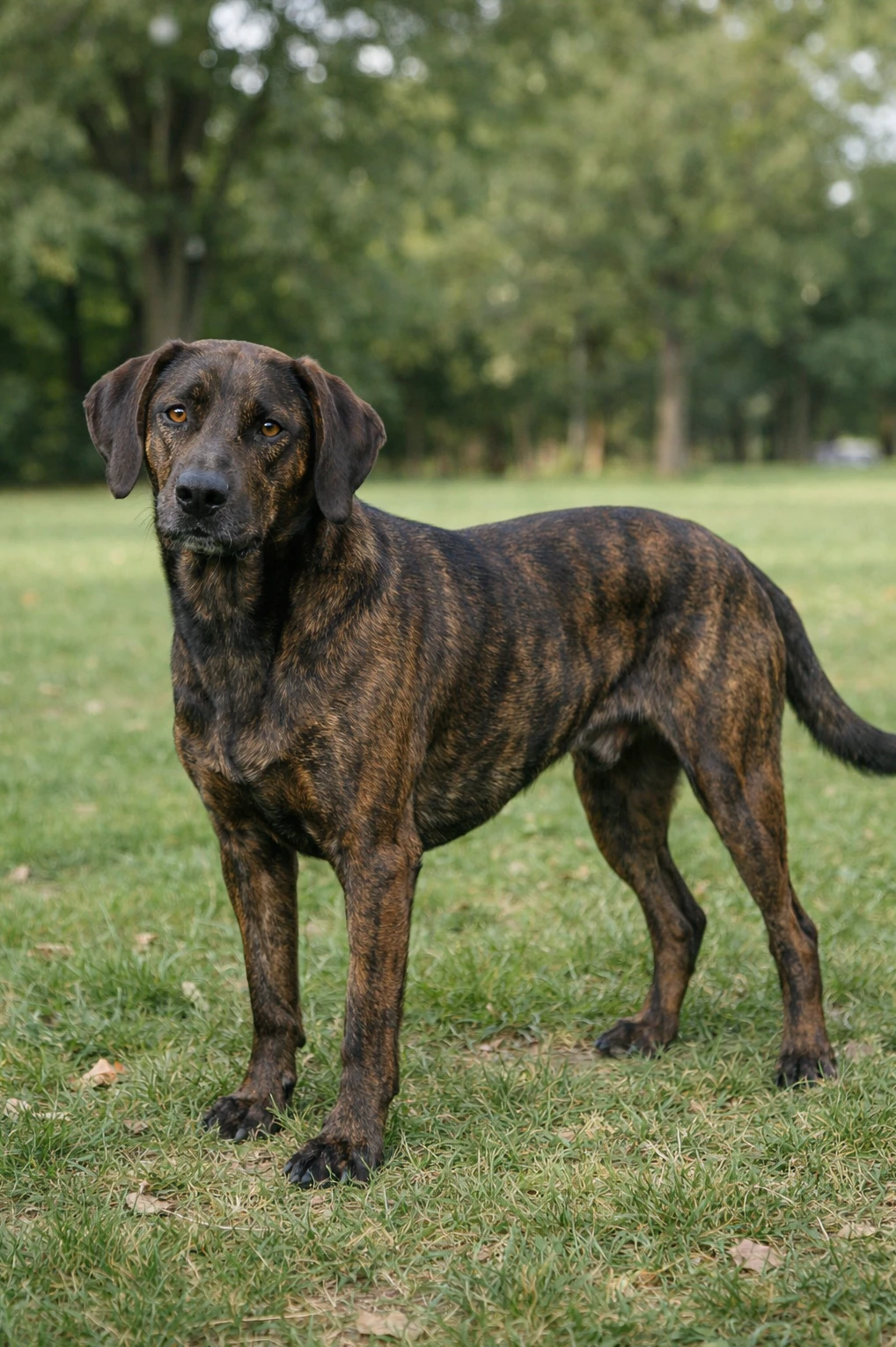 Plott Hound in a park