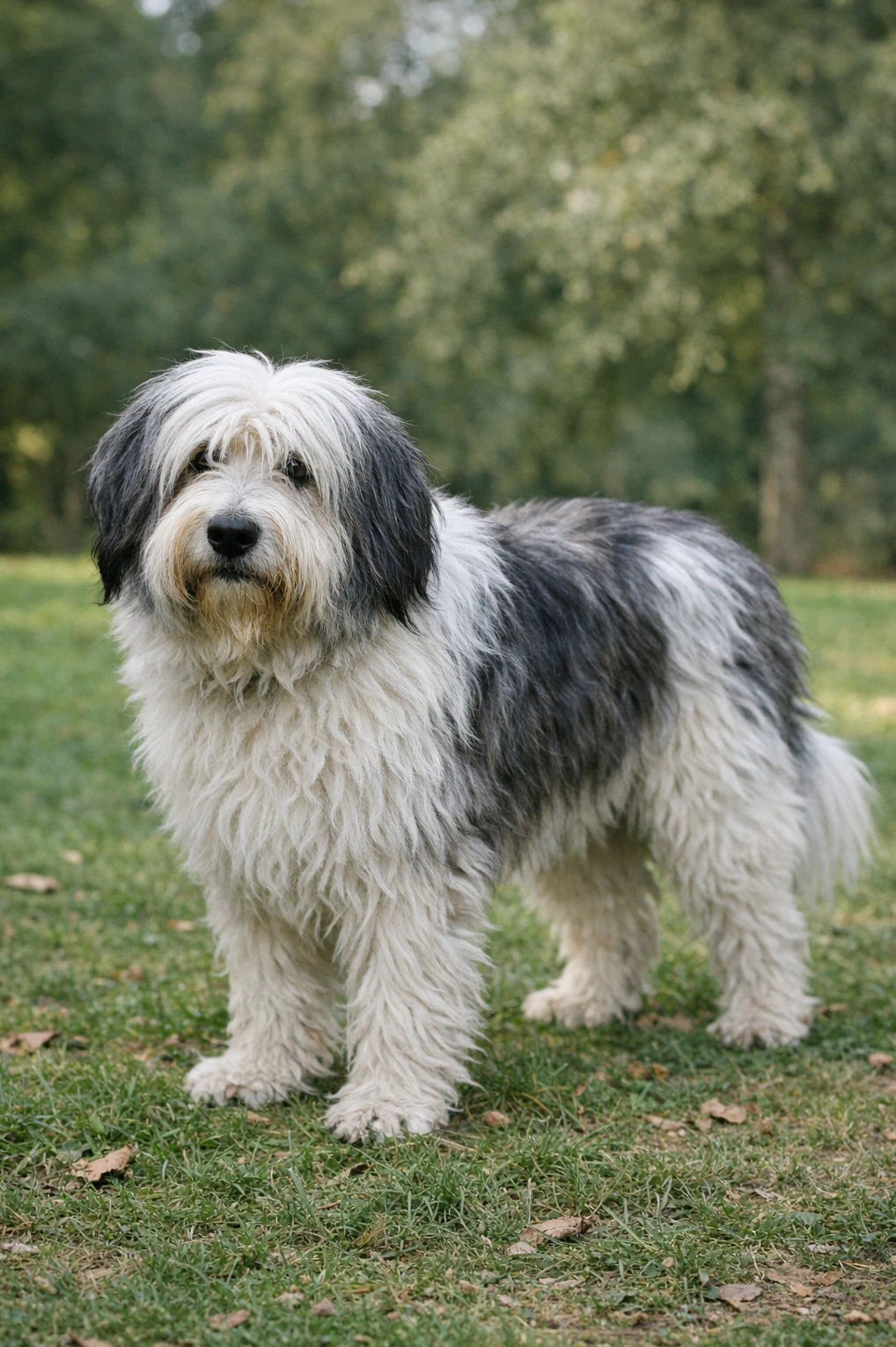 Polish Lowland Sheepdog in a park