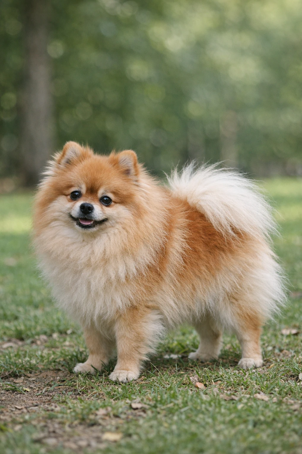 Pomeranian in a park