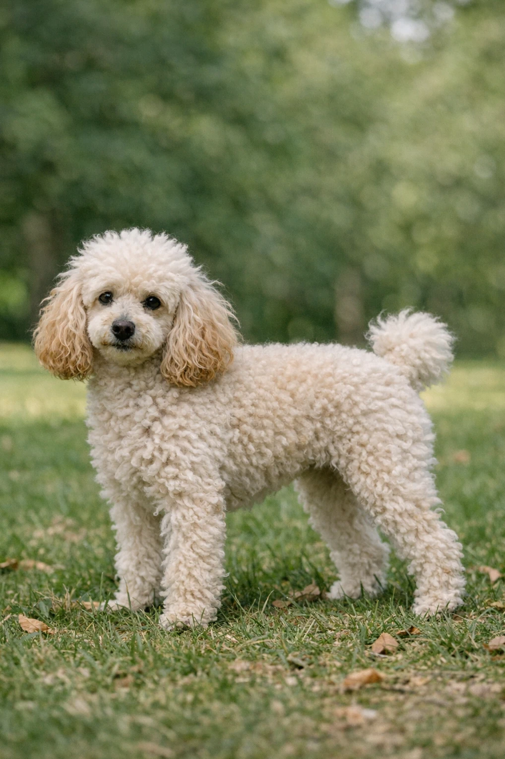 Poodle (Miniature) in a park