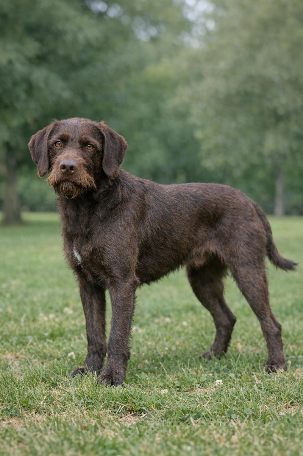 Pudelpointer in a park