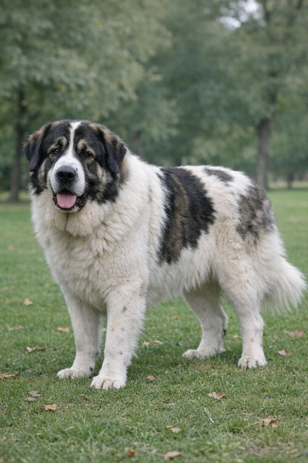 Pyrenean Mastiff in a park