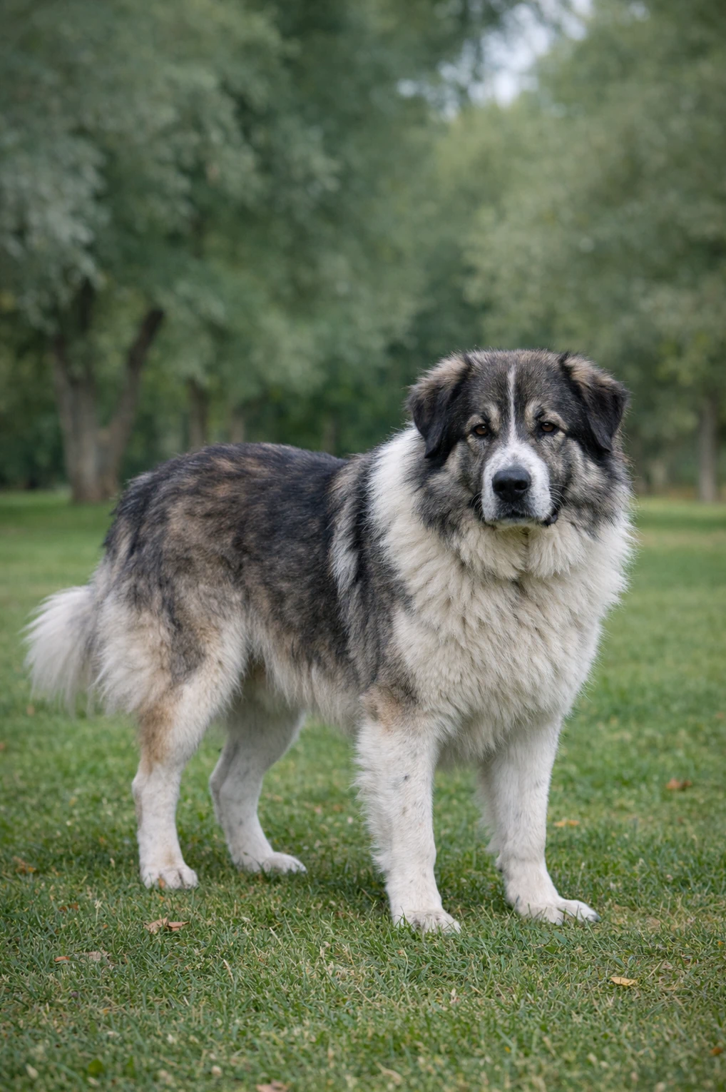 Romanian Carpathian Shepherd in a park