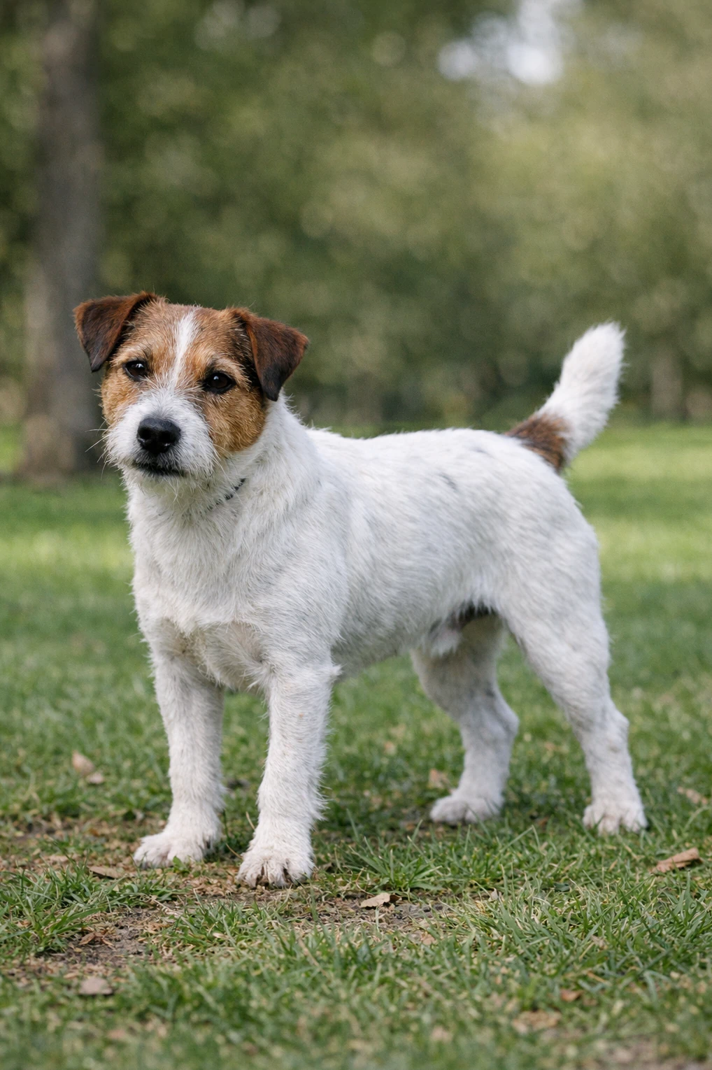 Russell Terrier in a park
