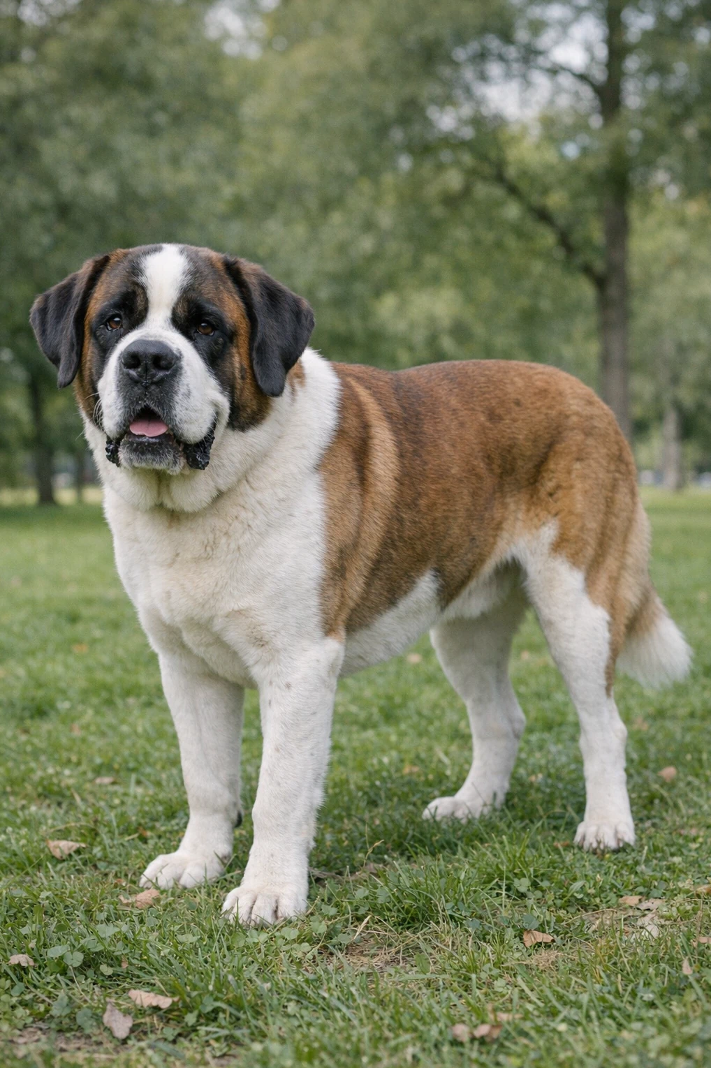 Saint Bernard in a park