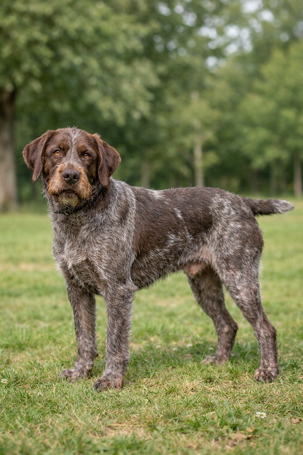 Slovakian Wirehaired Pointer in a park