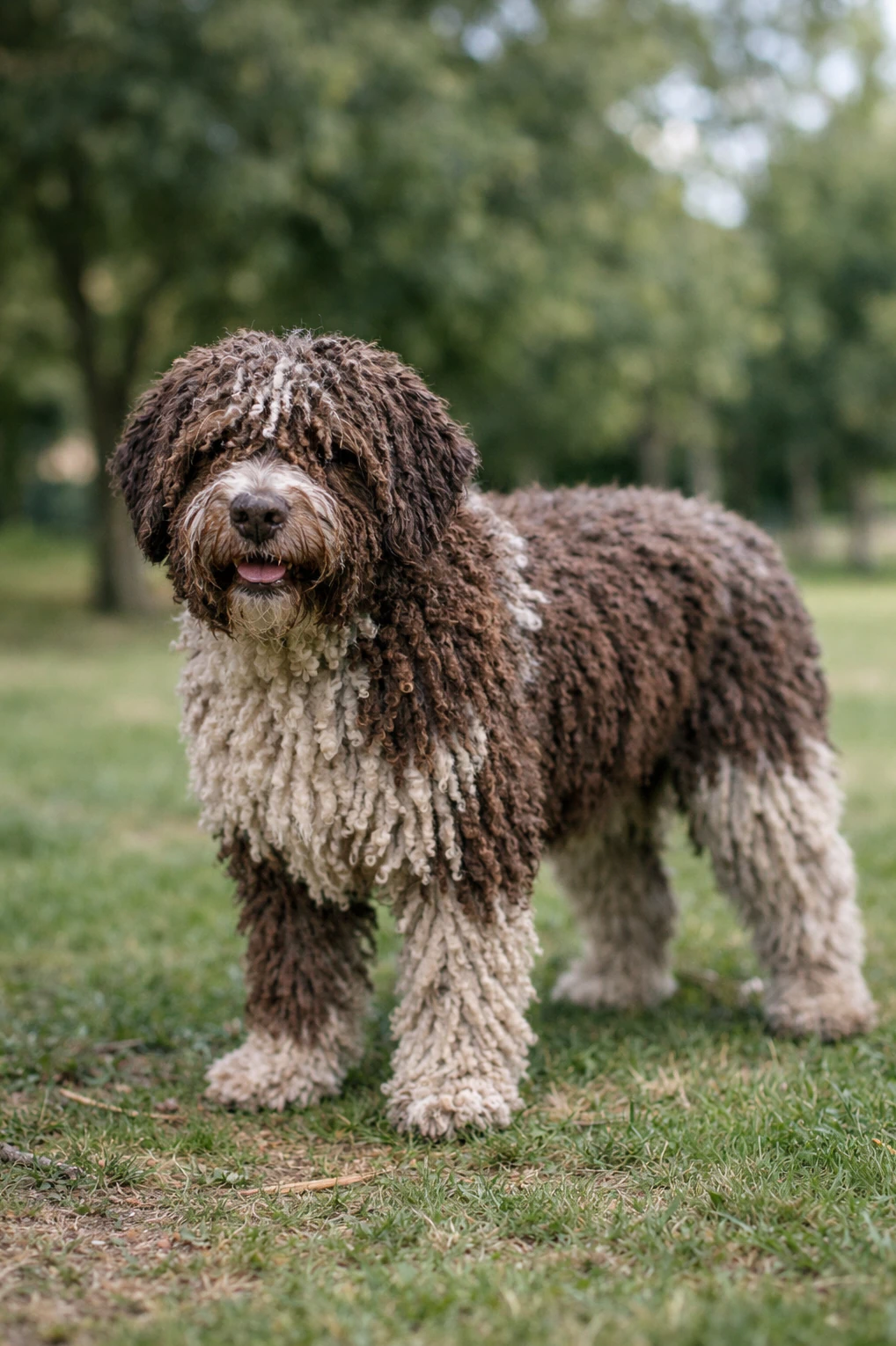 Spanish Water Dog in a park