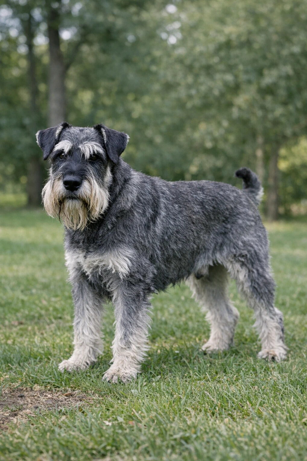 Standard Schnauzer in a park