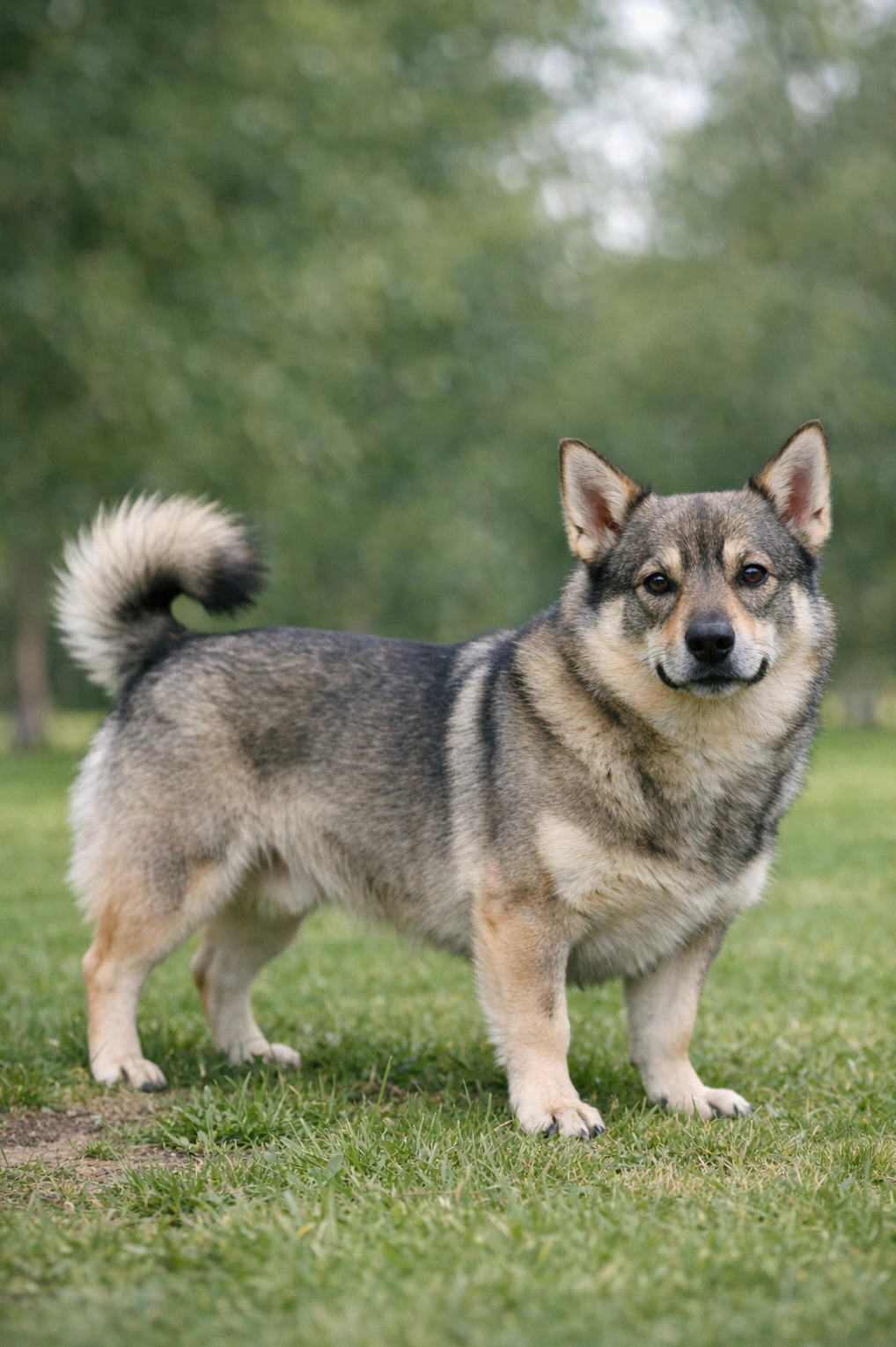 Swedish Vallhund in a park