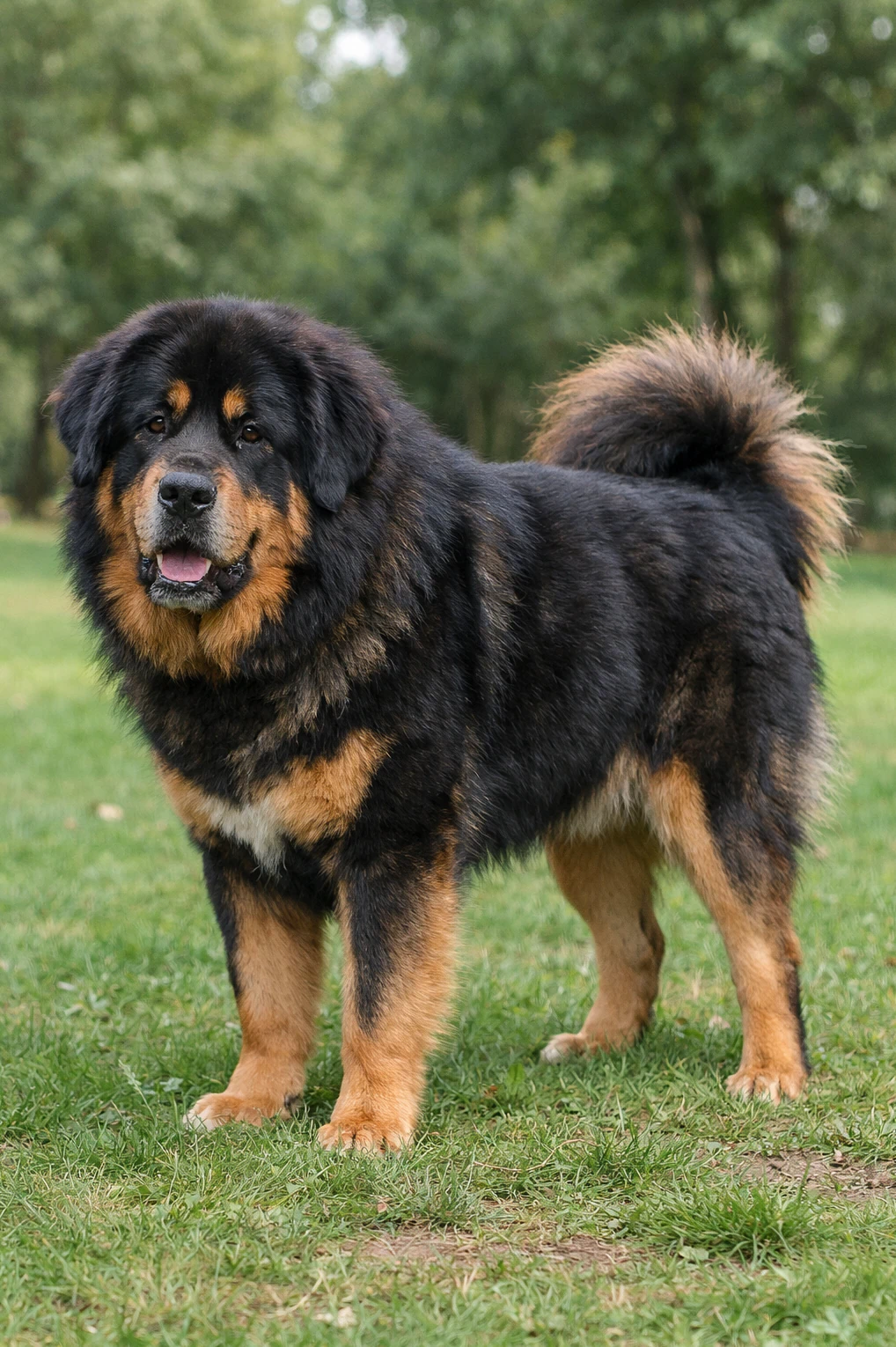 Tibetan Mastiff in a park