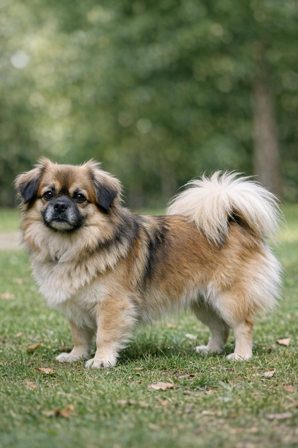 Tibetan Spaniel in a park